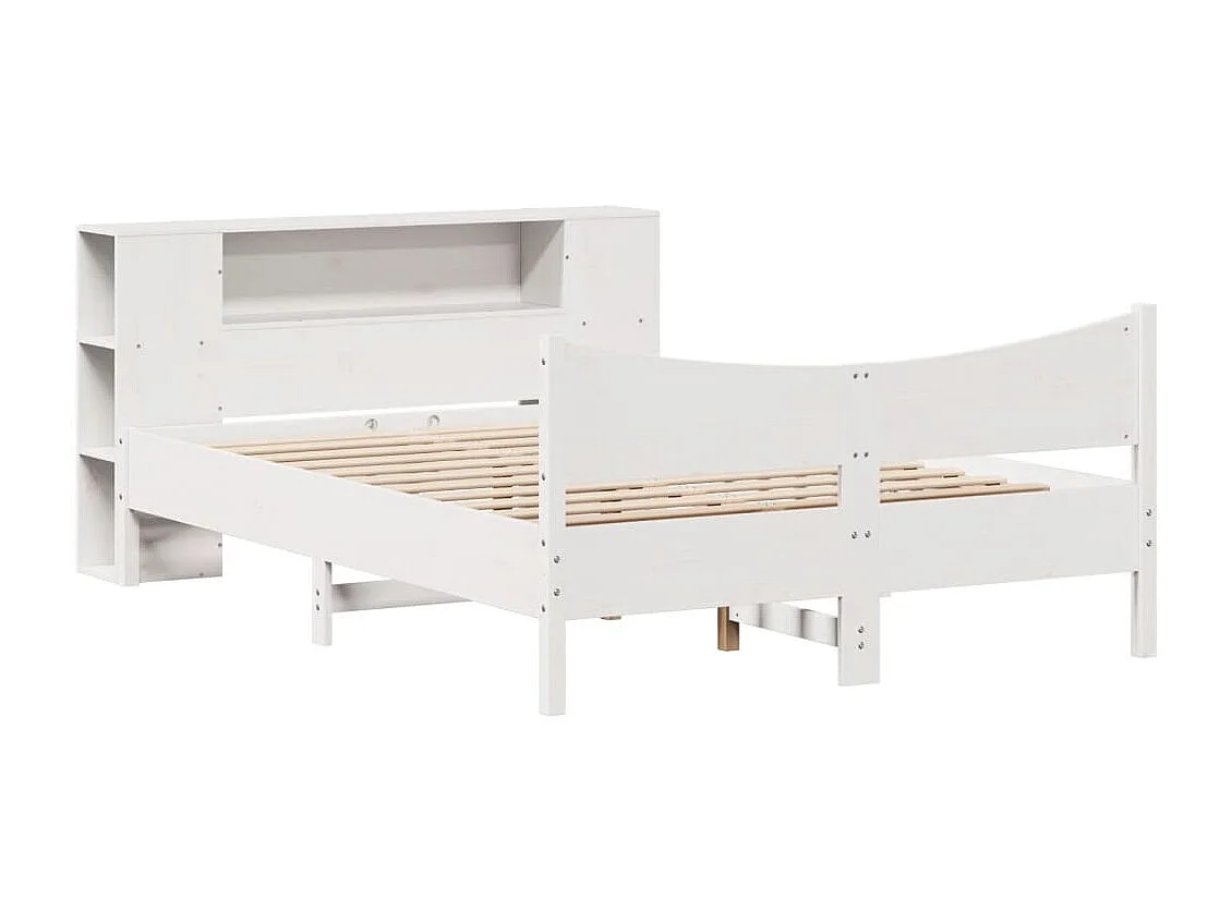 Letto matrimoniale | Giroletto | Struttura del letto senza Materasso Bianco 140x190 cm Legno Massello di Pino