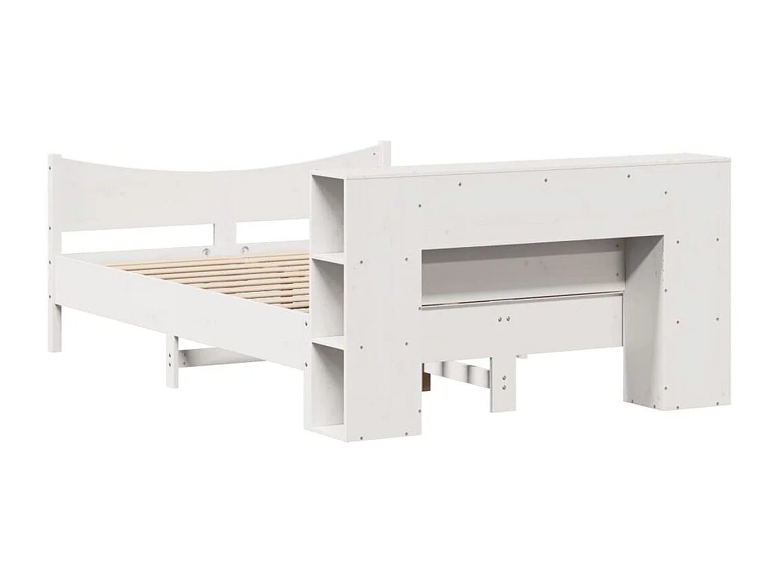 Letto matrimoniale | Giroletto | Struttura del letto senza Materasso Bianco 140x190 cm Legno Massello di Pino