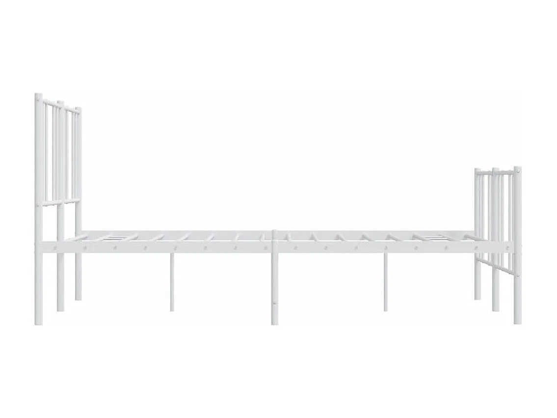 Lit double | Lit adulte | Cadre de lit métal et pied de lit blanc 160x200 cm