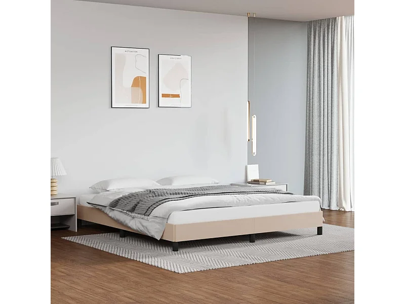 Lit double | Lit adulte | Cadre de lit cappuccino 160x200 cm similicuir