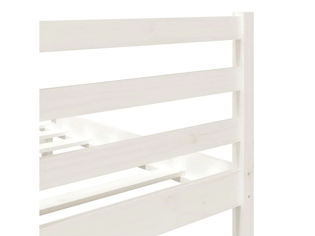 Lit simple | Lit adulte, enfant | Cadre de lit blanc bois massif 120x190 cm