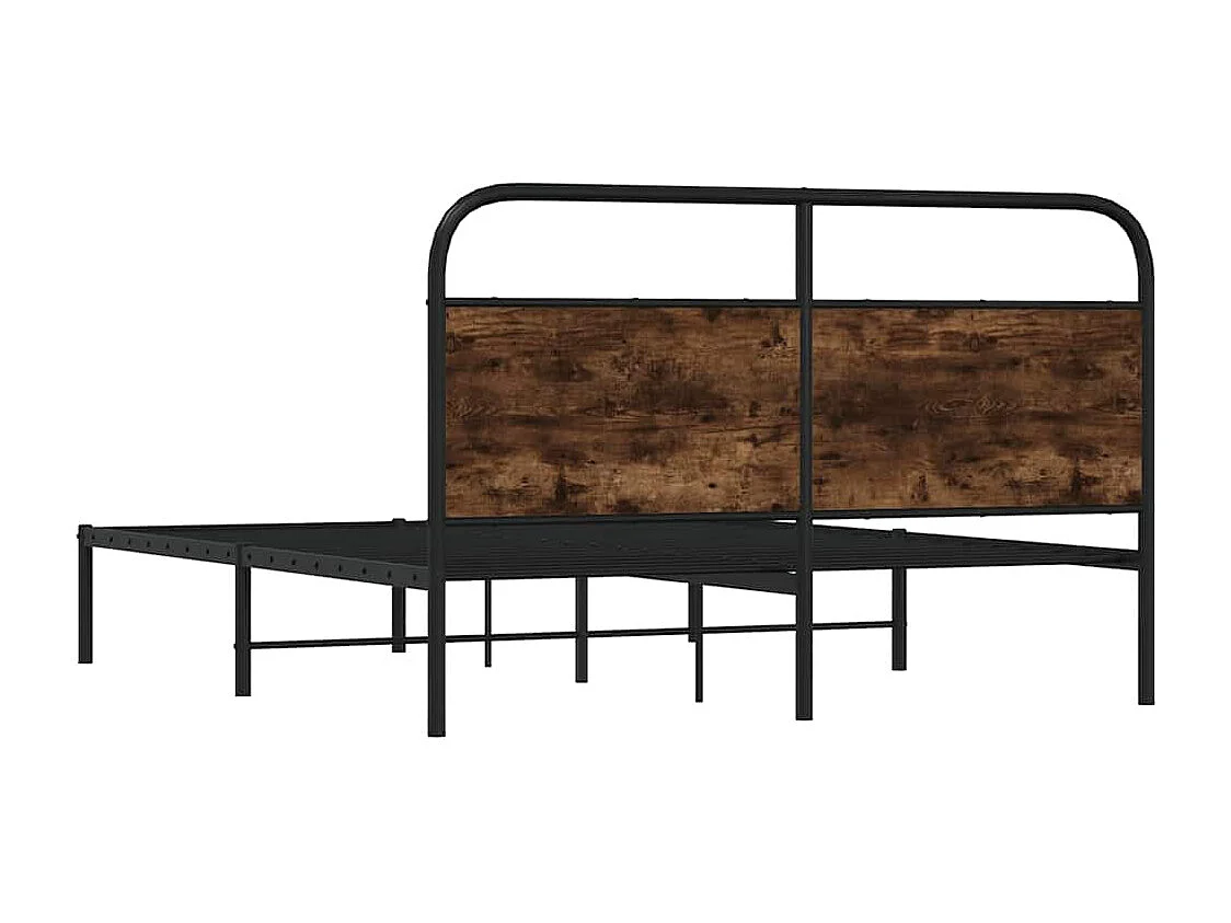 Letto per adulti | Letto matrimoniale | Giroletto senza Materasso Rovere Fumo 150x200 cm in Truciolato