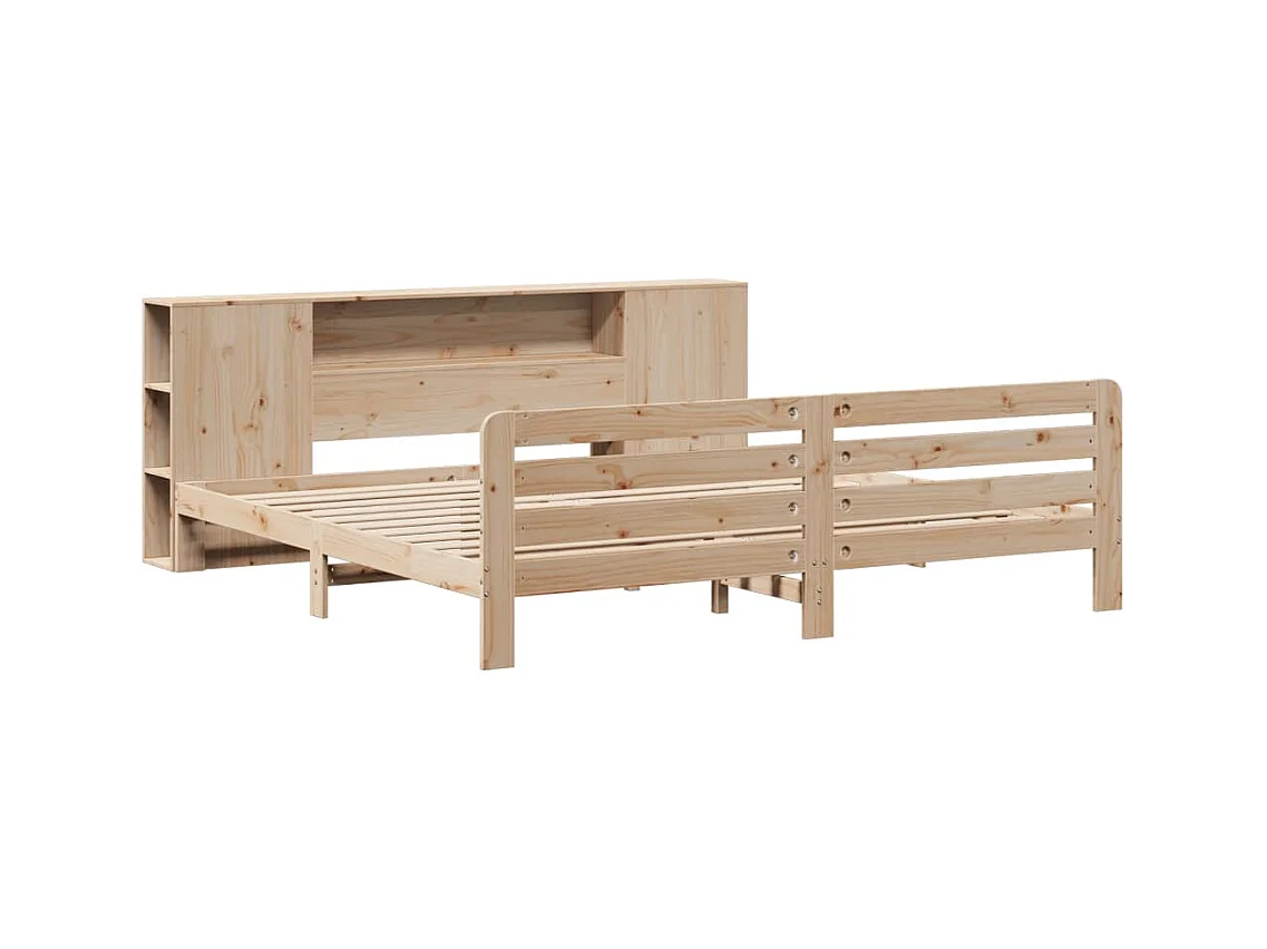 Letto per adulti | Letto matrimoniale | Giroletto senza Materasso 200x200 cm in Legno Massello di Pino