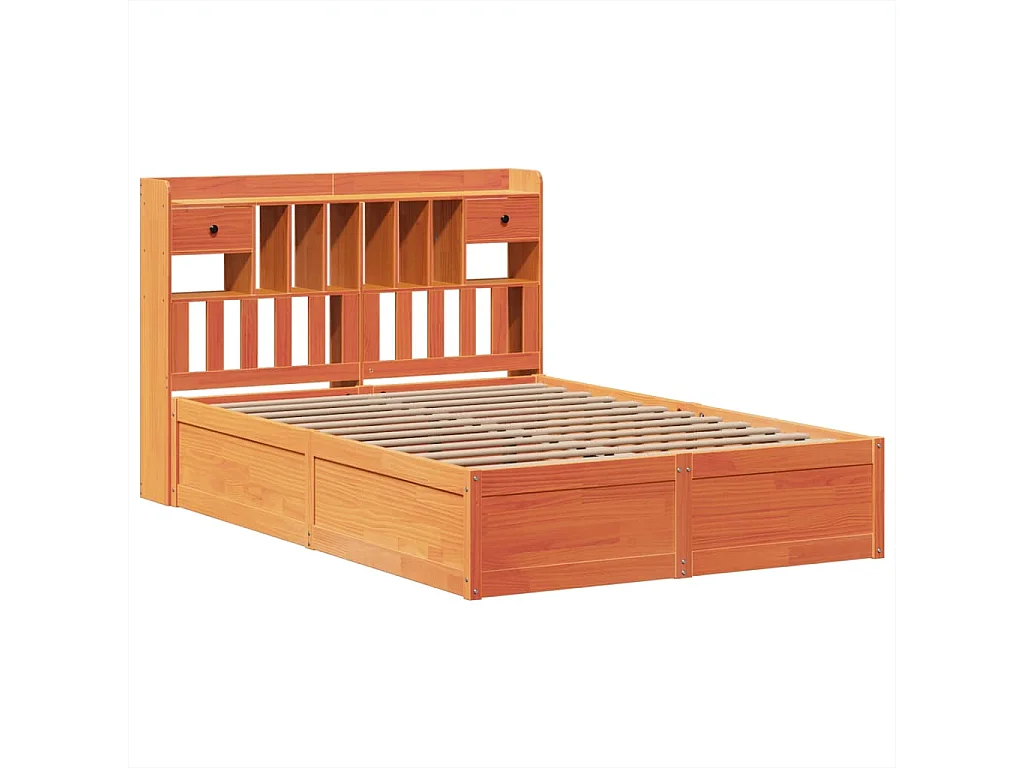 Lit double | Lit adulte | Cadre de lit cire marron 140x190cm bois pin massif