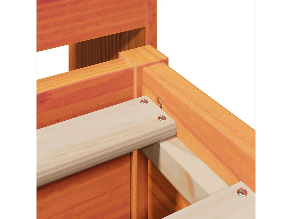 Lit double | Lit adulte | Cadre de lit cire marron 140x190cm bois pin massif