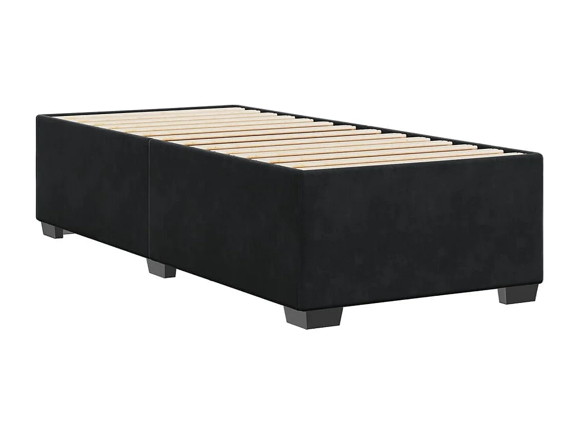 Lit simple | Lit adulte, enfant | Cadre de lit noir 80x200 cm velours