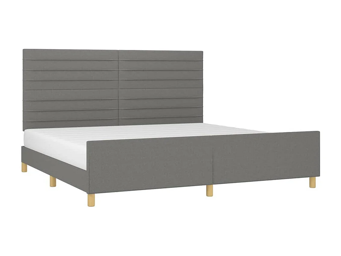 Lit double | Lit adulte | Cadre de lit gris foncé 200x200 cm tissu