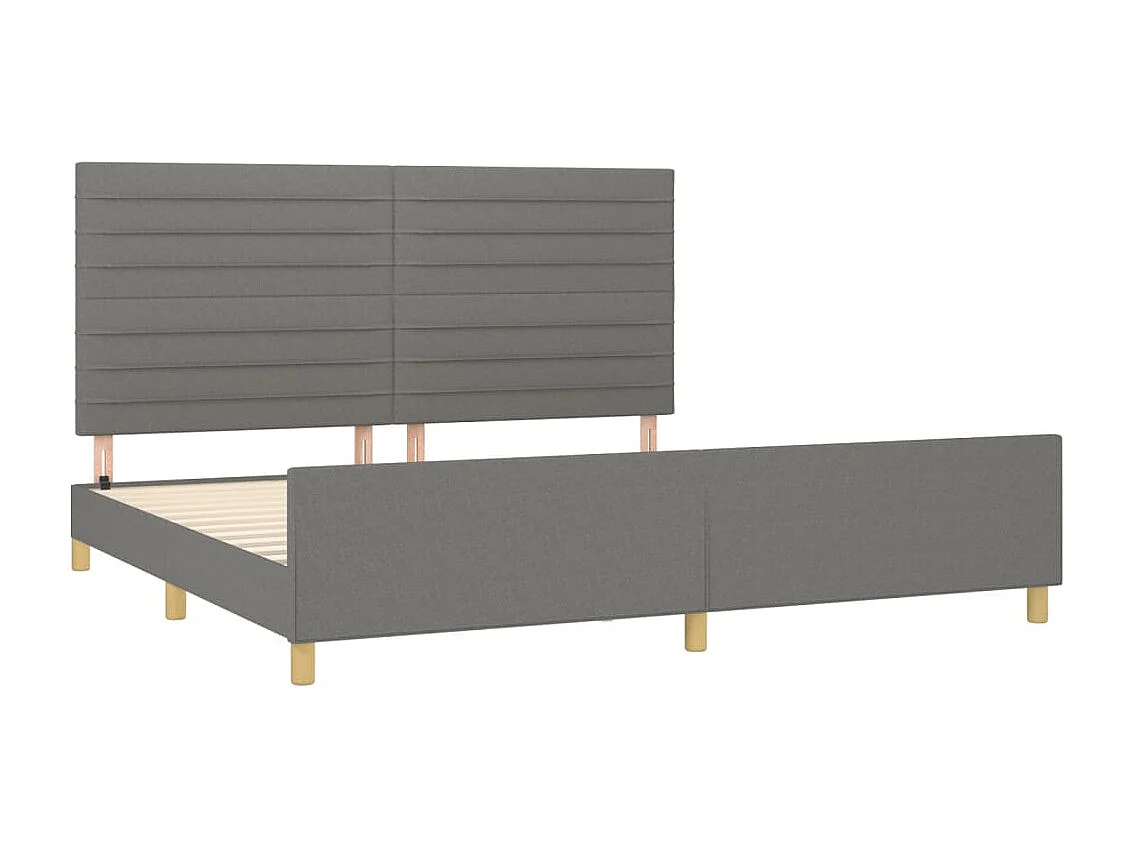 Lit double | Lit adulte | Cadre de lit gris foncé 200x200 cm tissu