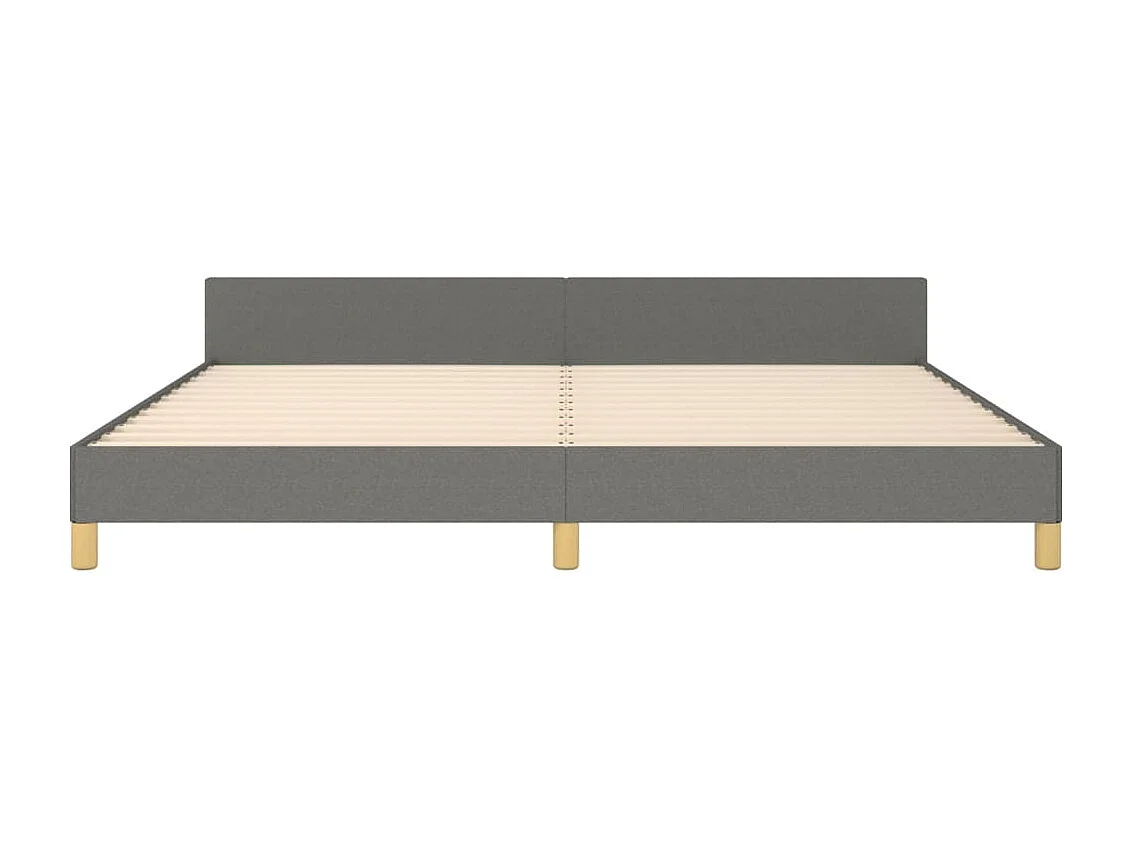Lit double | Lit adulte | Cadre de lit gris foncé 200x200 cm tissu
