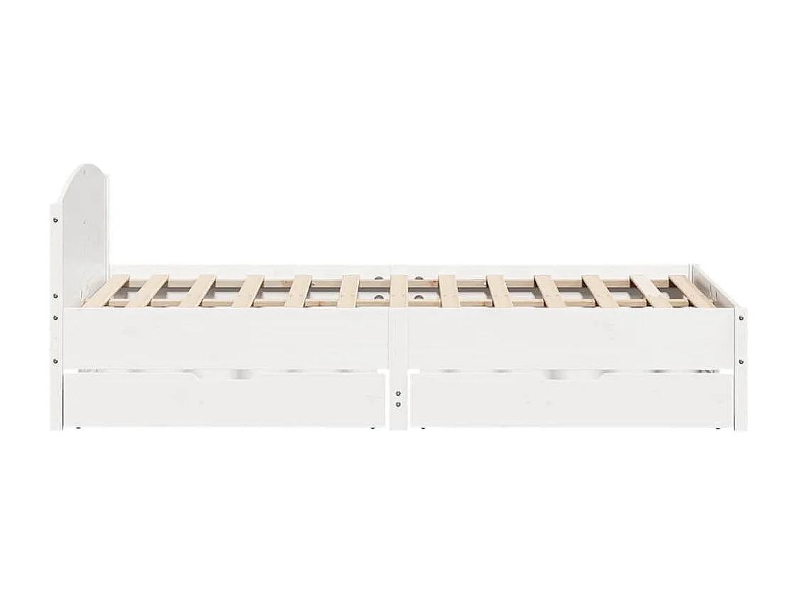Lit double | Lit adulte | Cadre de lit blanc 140x200 cm bois de pin massif