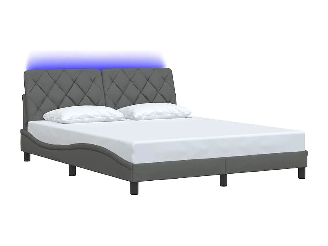 Letto per adulti | Letto matrimoniale | Giroletto con LED senza Materasso 160x200 cm Tessuto