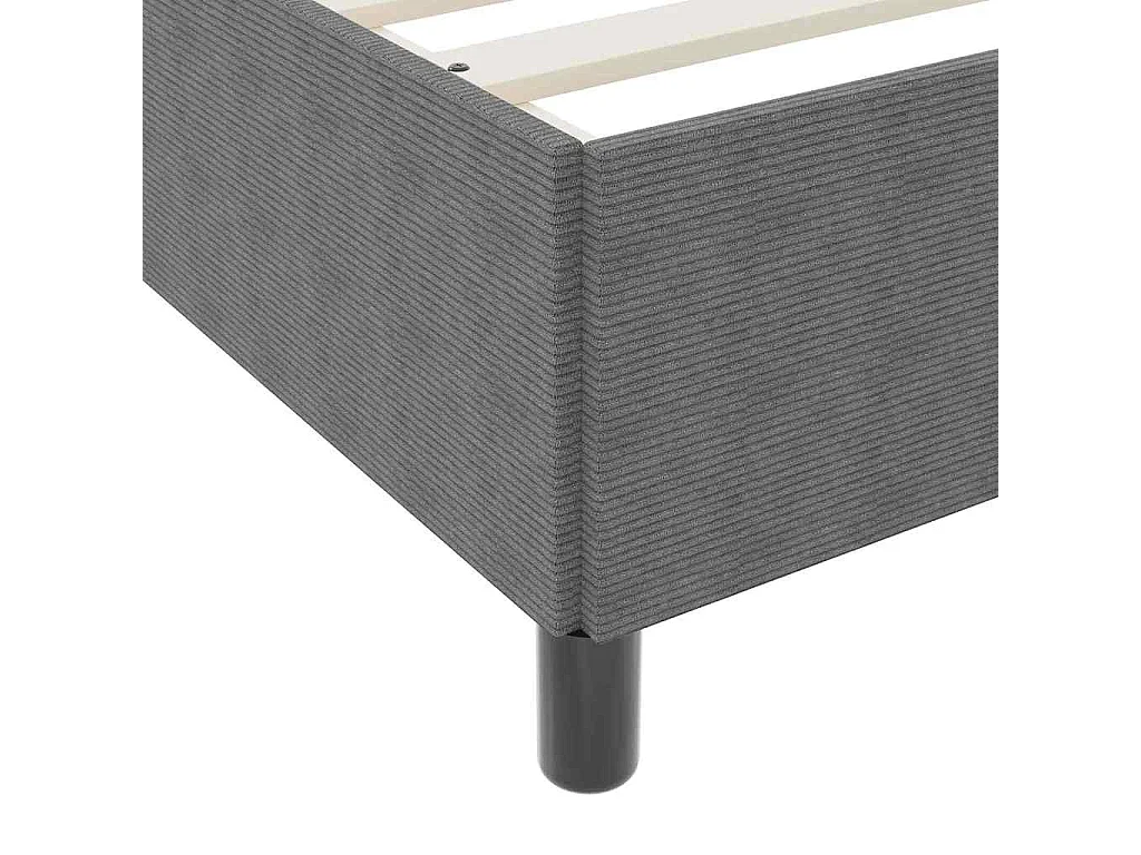Lit simple | Lit adulte, enfant | Cadre de lit Gris clair 100x200 cm Tissu en velours côtelé