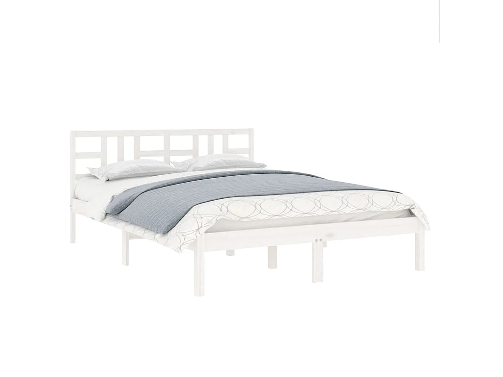 Lit simple | Lit adulte, enfant | Cadre de lit blanc 120x190 cm bois massif