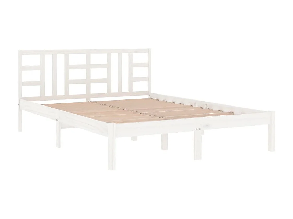 Lit simple | Lit adulte, enfant | Cadre de lit blanc 120x190 cm bois massif