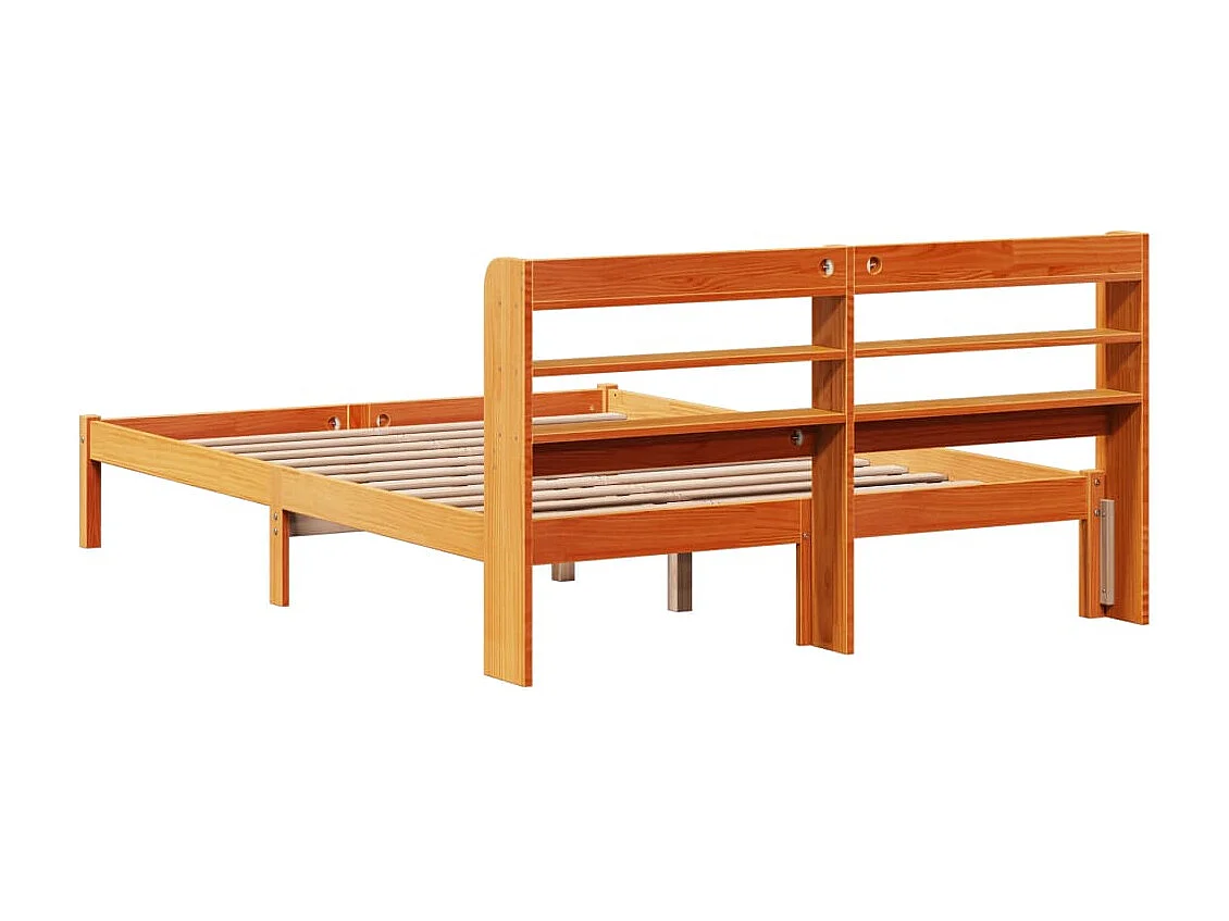 Lit double | Lit adulte | Cadre de lit et tête de lit cire marron 160x200 cm