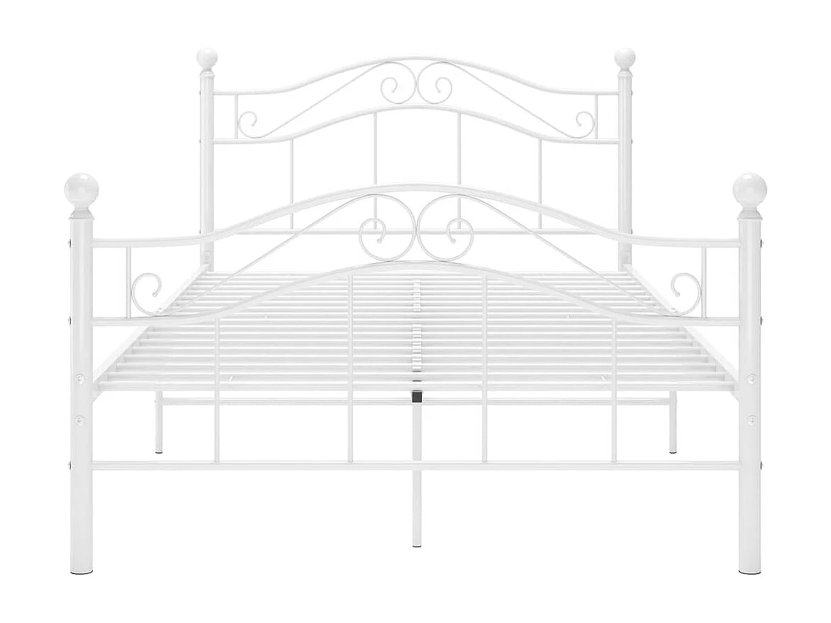 Lit simple | Lit adulte, enfant | Cadre de lit blanc métal 120x200 cm