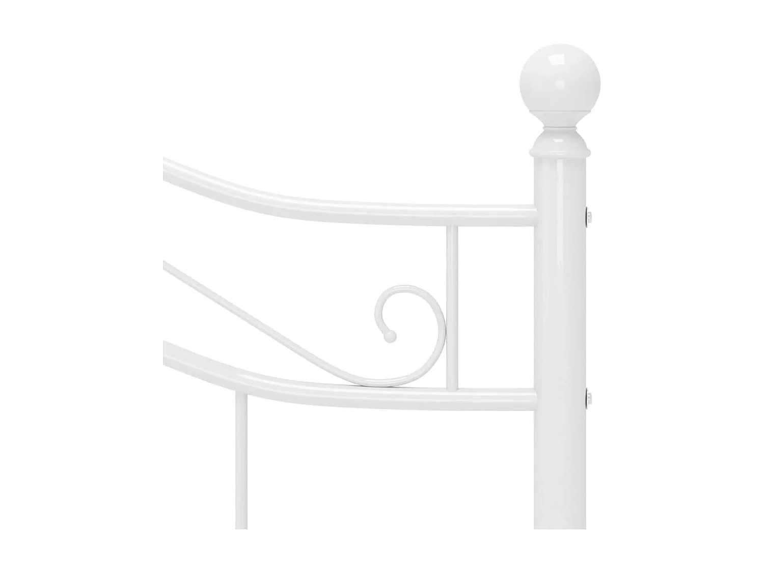 Lit simple | Lit adulte, enfant | Cadre de lit blanc métal 120x200 cm