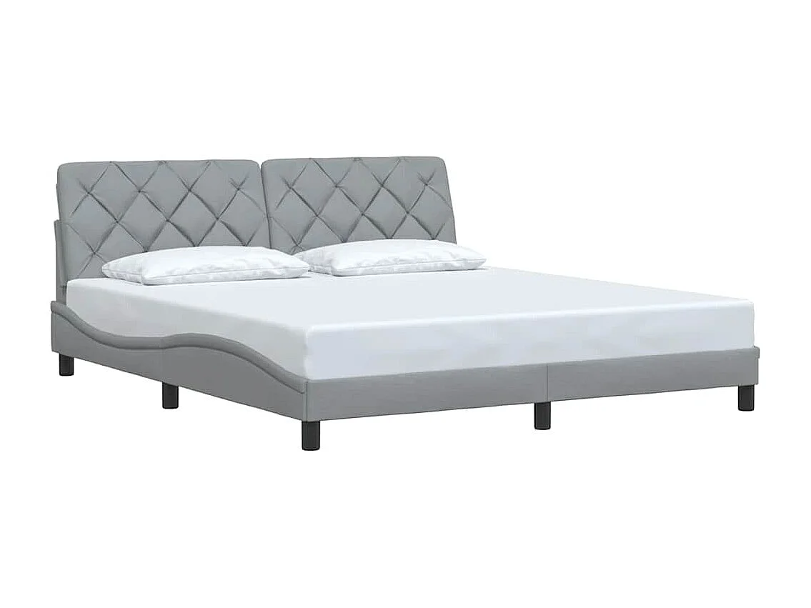 Letto per adulti | Letto matrimoniale | Giroletto senza Materasso Grigio Chiaro 180x200 cm Tessuto