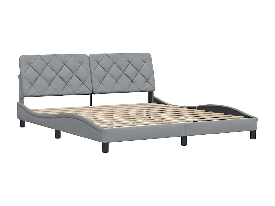 Letto per adulti | Letto matrimoniale | Giroletto senza Materasso Grigio Chiaro 180x200 cm Tessuto