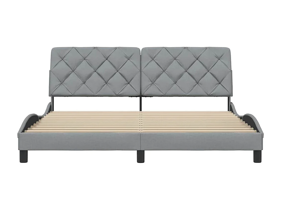 Letto per adulti | Letto matrimoniale | Giroletto senza Materasso Grigio Chiaro 180x200 cm Tessuto