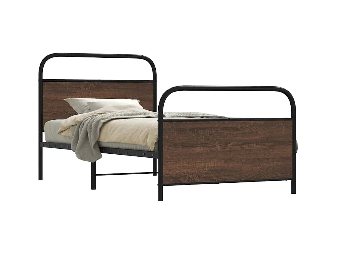 Letto per adulti | Letto singolo | Giroletto senza Materasso Rovere Marrone 100x190 cm Truciolato