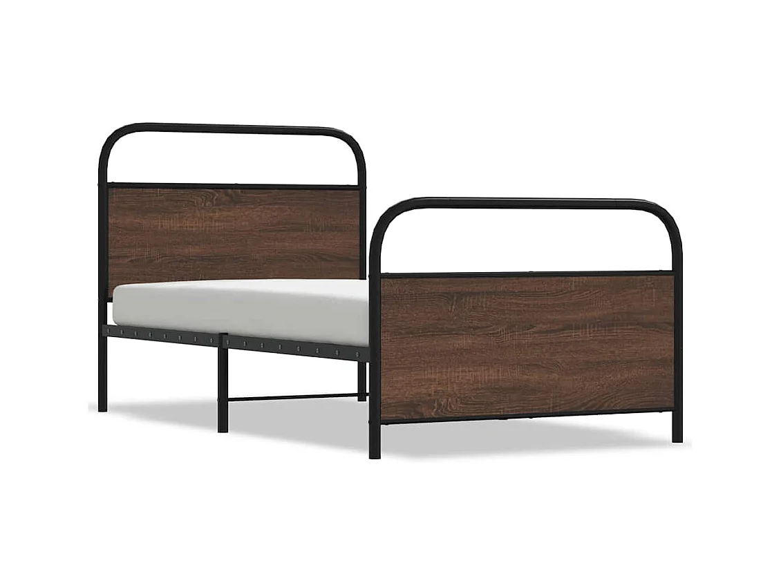 Letto per adulti | Letto singolo | Giroletto senza Materasso Rovere Marrone 100x190 cm Truciolato