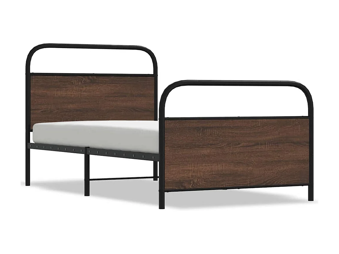 Letto per adulti | Letto singolo | Giroletto senza Materasso Rovere Marrone 100x190 cm Truciolato