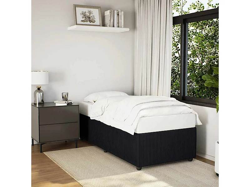 Letto per adulti | Letto singolo | Giroletto Nero 90x190 cm in Velluto