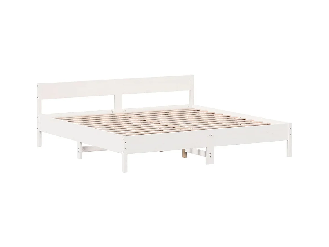 Letto per adulti | Letto matrimoniale | Giroletto senza Materasso Bianco 200x200 cm Legno Massello Pino