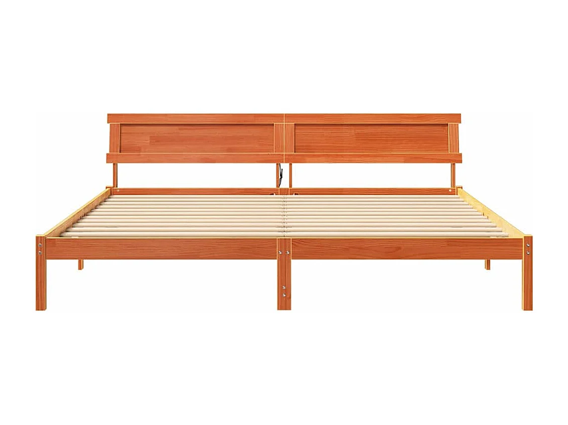 Lit double | Lit adulte | Cadre de lit Marron cire 180x200 cm Bois massif en pin