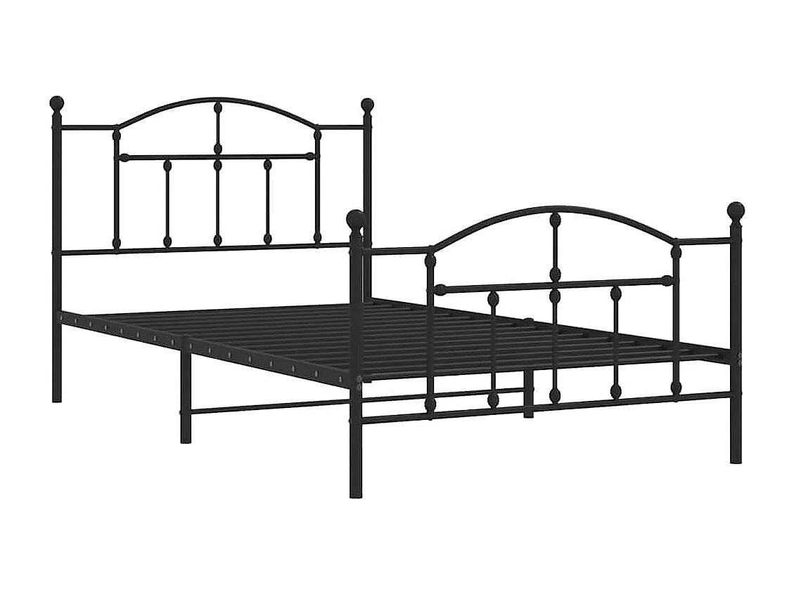 Lit simple | Lit adulte, enfant | Cadre de lit métal et pied de lit noir 100x200 cm