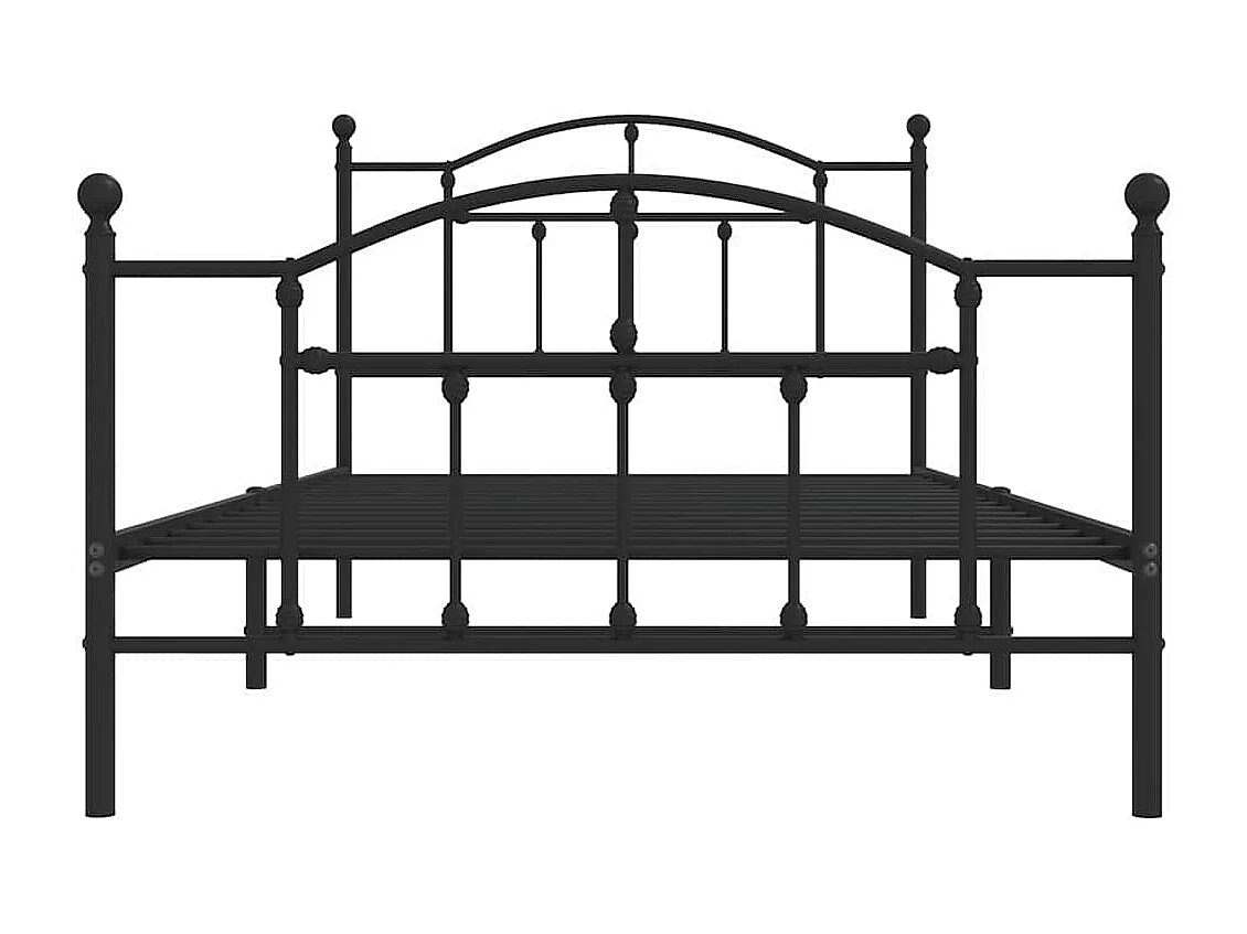 Lit simple | Lit adulte, enfant | Cadre de lit métal et pied de lit noir 100x200 cm