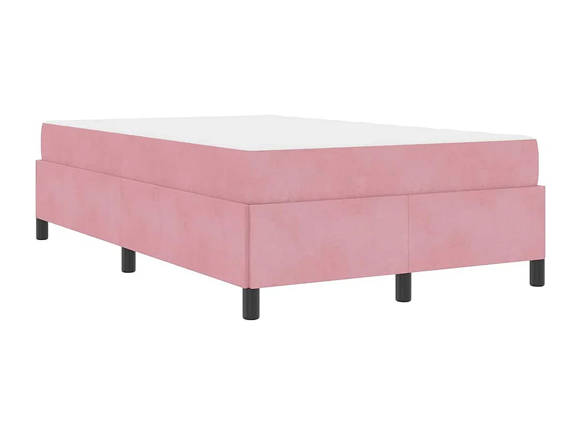 Lit simple | Lit adulte, enfant | Cadre de lit avec matelas Rose et blanc 120x190 cm Velours
