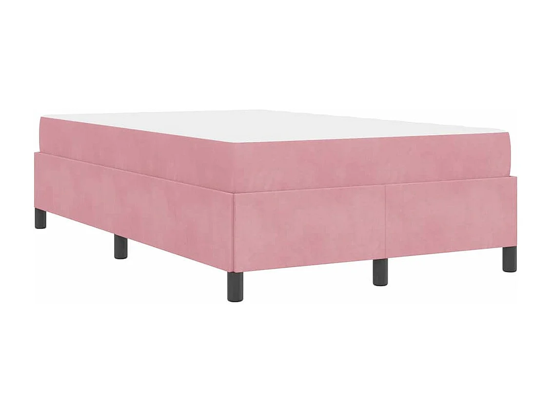 Lit simple | Lit adulte, enfant | Cadre de lit avec matelas Rose et blanc 120x190 cm Velours