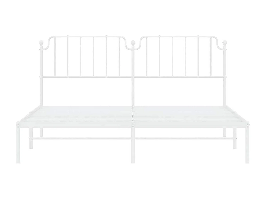 Lit double | Lit adulte | Cadre de lit métal et tête de lit blanc 183x213 cm