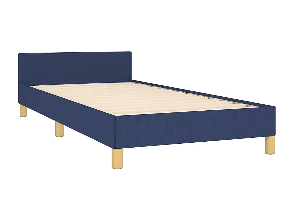 Lit simple | Lit adulte, enfant | Cadre de lit bleu 90x190 cm tissu