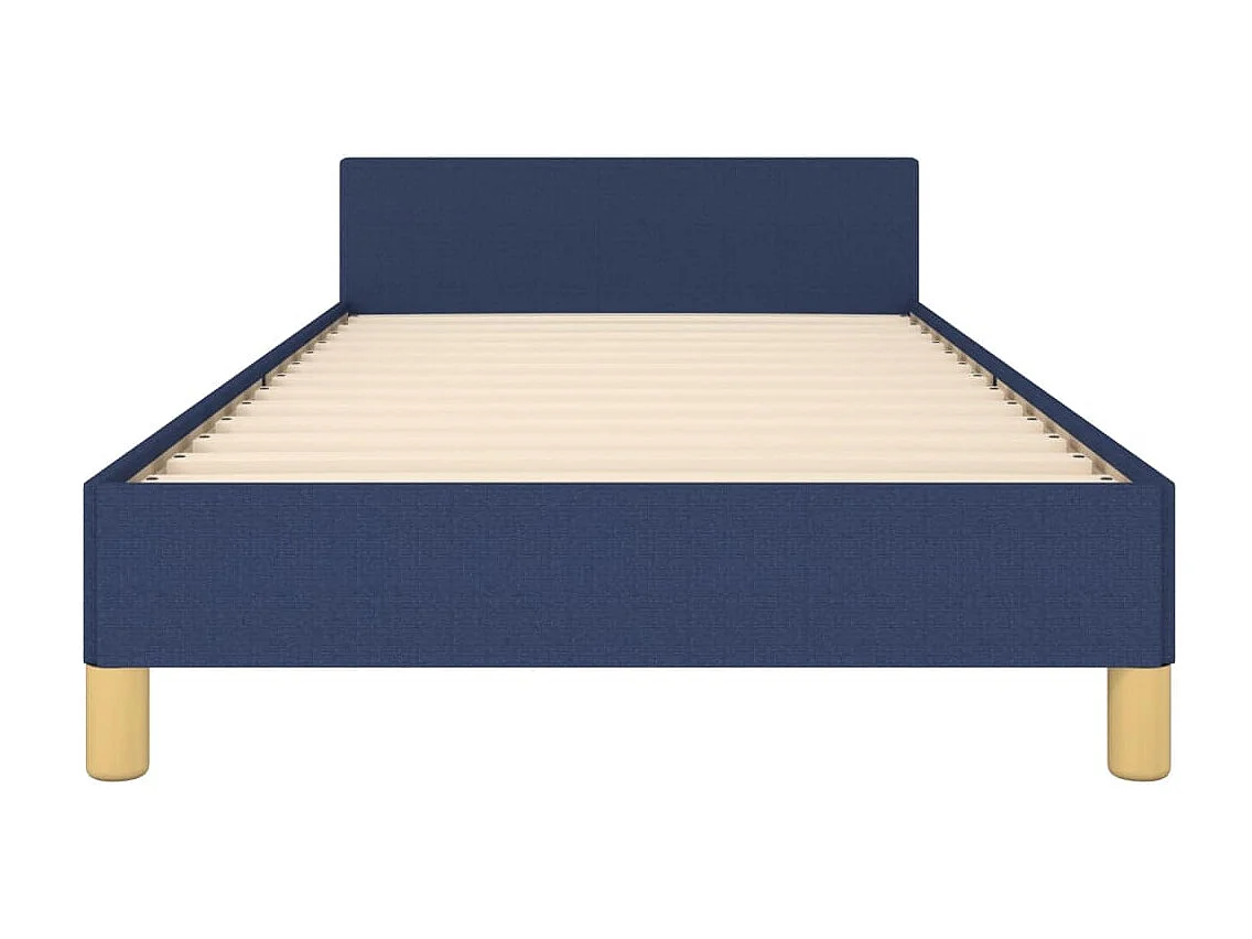 Lit simple | Lit adulte, enfant | Cadre de lit bleu 90x190 cm tissu