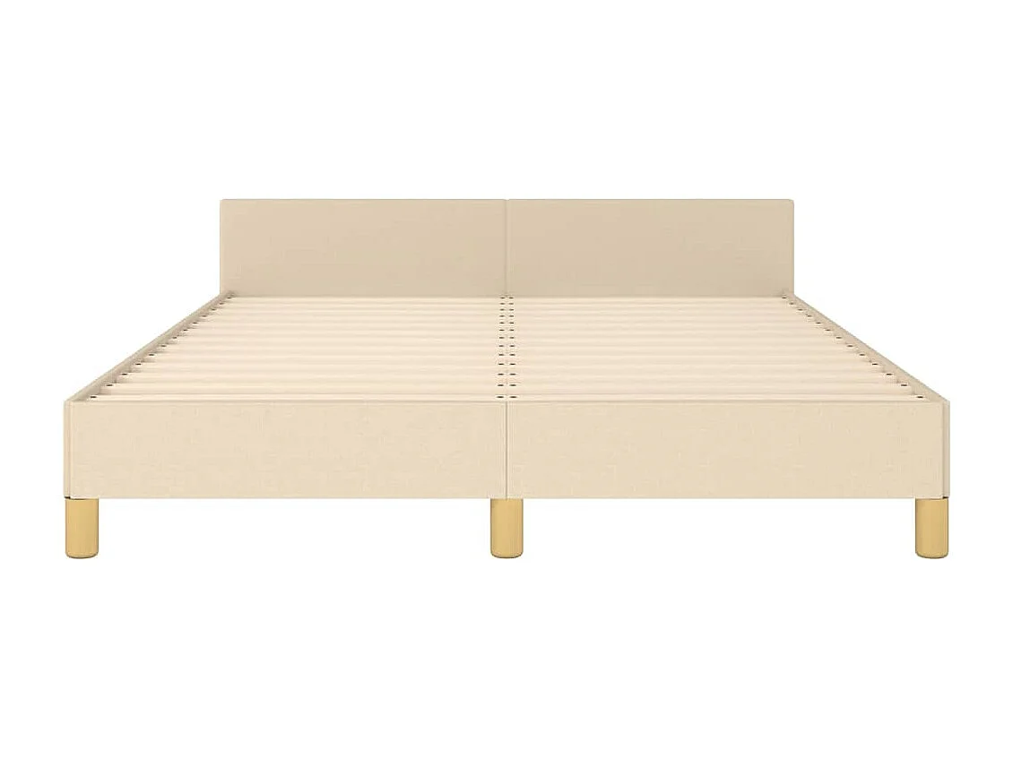 Lit double | Lit adulte | Cadre de lit crème 140x200 cm tissu