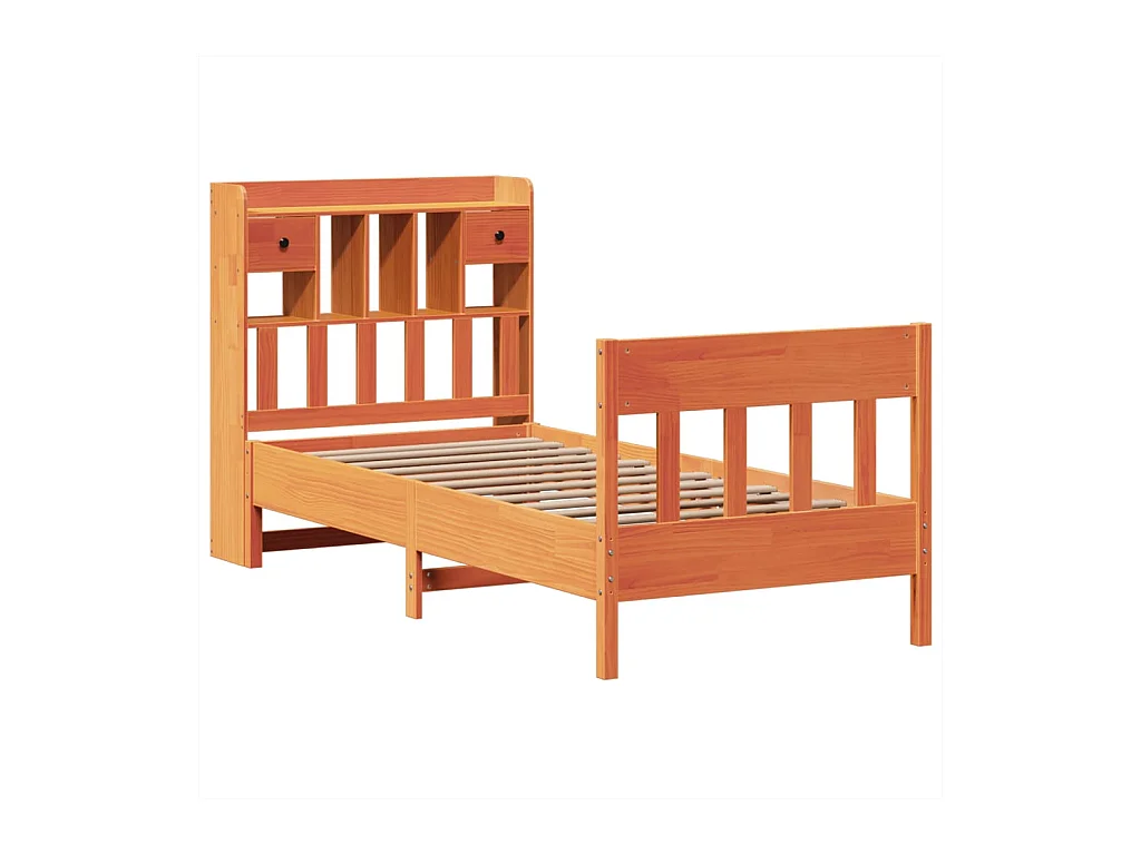 Letto per adulti | Letto singolo | Giroletto senza Materasso Marrone Cera 100x200 cm Legno di Pino