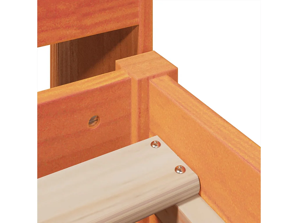 Lit simple | Lit adulte, enfant | Cadre de lit cire marron 100x200cm bois pin massif