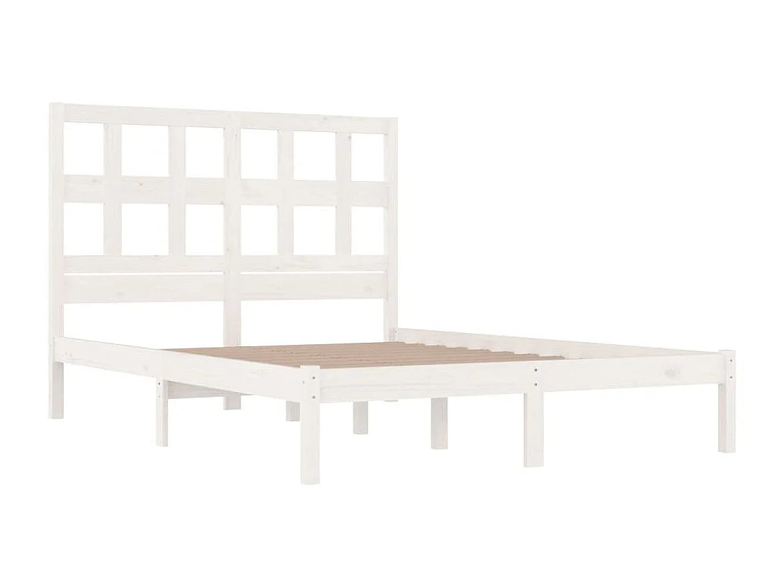 Lit simple | Lit adulte, enfant | Cadre de lit blanc 120x190 cm bois de pin massif