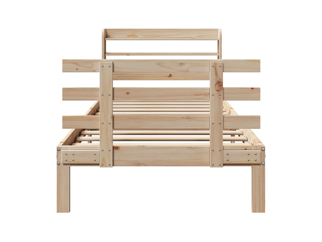 Letto per adulti | Letto singolo | Giroletto con Testiera 100x200 cm Legno Massello di Pino