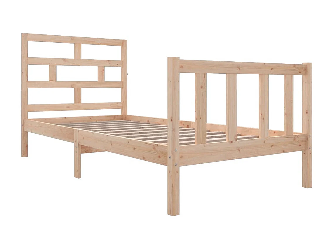 Lit simple | Lit adulte, enfant | Cadre de lit bois de pin massif 90x190 cm