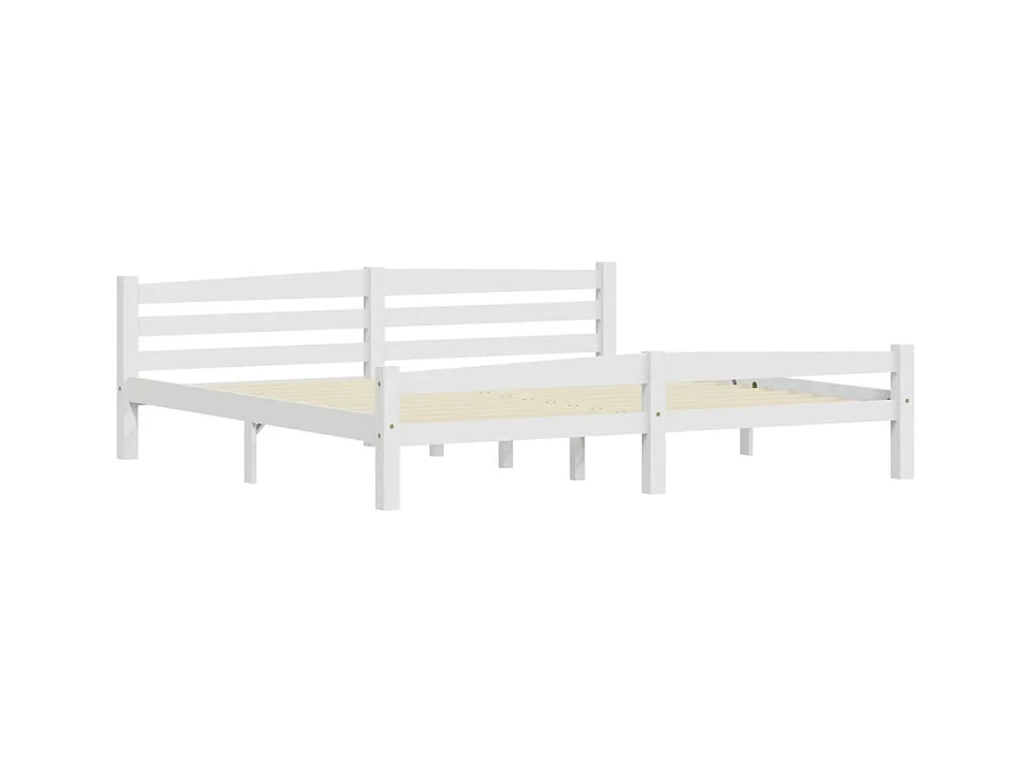 Lit double | Lit adulte | Cadre de lit blanc bois massif de pin 200x200 cm