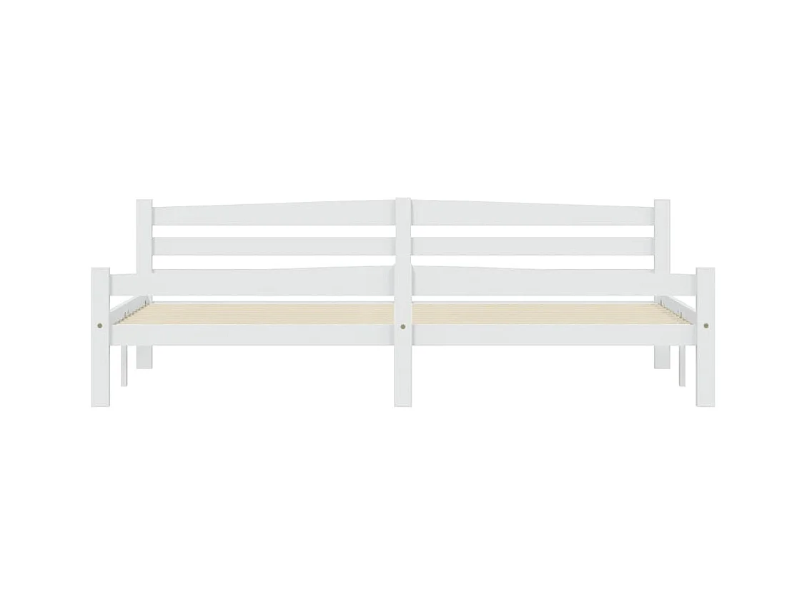 Lit double | Lit adulte | Cadre de lit blanc bois massif de pin 200x200 cm