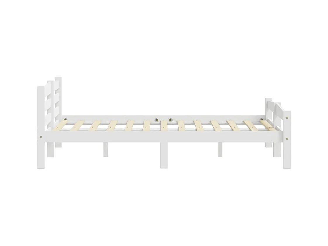 Lit double | Lit adulte | Cadre de lit blanc bois massif de pin 200x200 cm