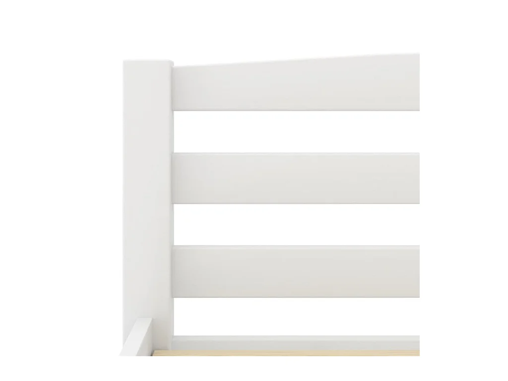 Lit double | Lit adulte | Cadre de lit blanc bois massif de pin 200x200 cm