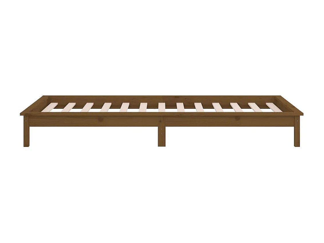 Lit simple | Lit adulte, enfant | Cadre de lit à LED 90x190 cm bois massif