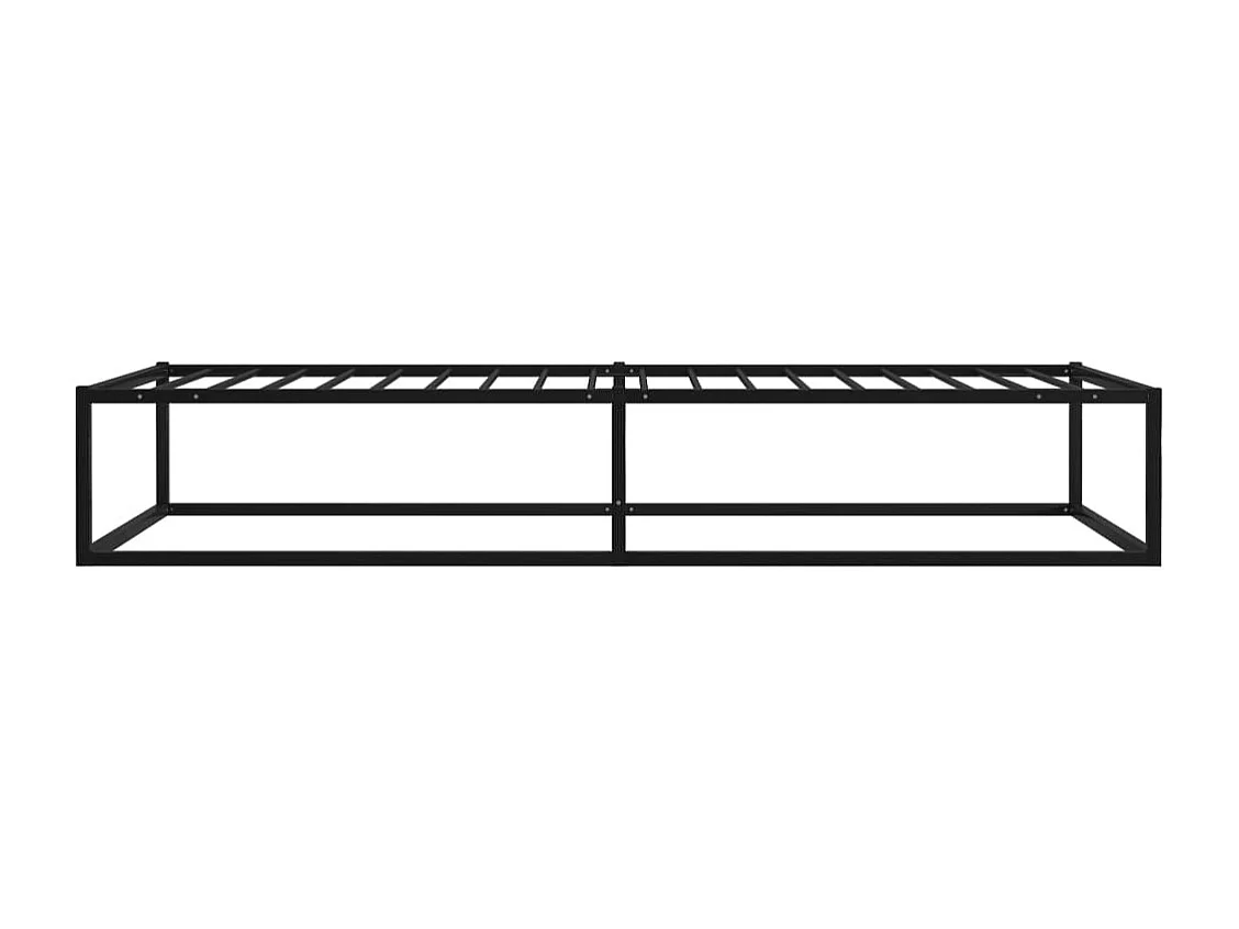Lit simple | Lit adulte, enfant | Cadre de lit noir métal 100x200 cm