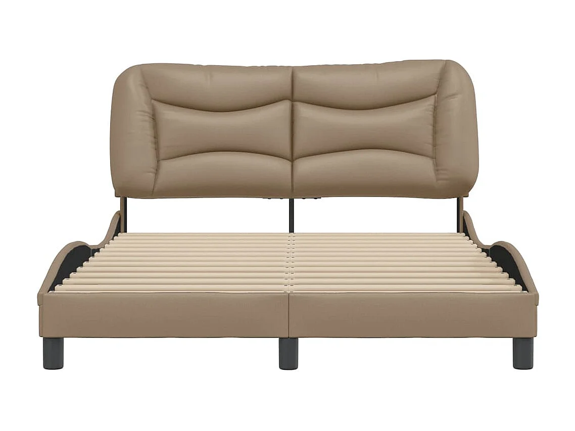 Lit double | Lit adulte | Cadre de lit cappuccino 140x200 cm similicuir